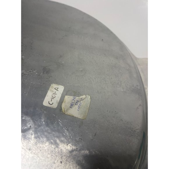 Large Mexican Pewter Serving with Ceramic Tile Inlay Handles Rope Design - Picture 6 of 8